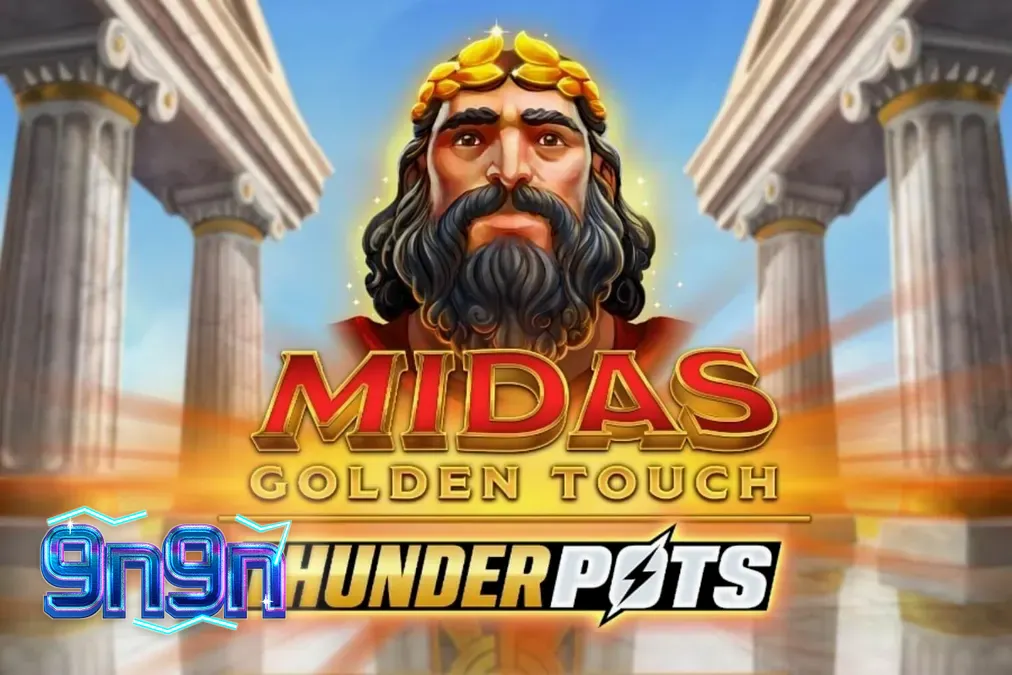 Tampilan visual slot Midas Golden Touch: Thunder Pots dengan tema mitologi emas